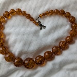 Elegant Amber Beaded Necklace